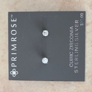 Primrose cubic zirconia sterling silver studs